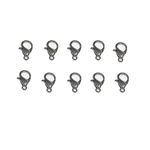 Yueton Curved Lobster Clasps-100pcs 7x12mm Lobster Claw Clasps Small Clips, DIY Jewelry Fastener Hook, Necklace DIY Fasteners (Gun Black)