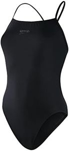 Speedo Girl's Eco Endurance+ Thinstrap One Piece Swimsuit, Black, 34