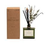 Craft & Kin Reed Diffuser Set with Dried Flowers, 5 oz Santal Woods Scented Reed Diffuser with Sticks, Scented Sticks Diffuser, Elegant Home Decor & Office Décor