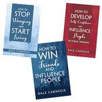 Pack of 3 Self Help Bookset for Adult - How to Win Friends and Influence People, Stop Worrying and Start Living, Develop Self Confidence and Influence People by Public Speaking