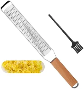 AGIgear Professional Cheese Graters for Kitchen Stainless Steel Handheld,Durable Rust-Proof Metal Lemon Zester Grater With Wood Handle for Cheese,Chocolate,Spices,Kitchen Gadgets