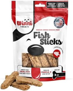 Winni Treats Freeze-Dried Fish Sticks for Dogs - Limited Ingredient Preservative Free Premium Dog Chew - 100% Wild-Caught Cisco Fish from The Great Lakes - Raw Single Ingredient Treats for Pets - 3 oz