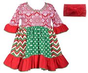 Bonnie Jean Baby Girl's Holiday Dress with Hair Bow (6-9 Months)