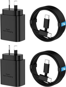 2 Pack 45W USB-C Super Fast Charger with 100W Cable, USB-C Charger for Samsung Galaxy S24 Ultra/S24+/S24, PPS Charger for iPad Pro