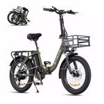 ENGWE Electric Bike for Adults 20" Foldable Electric Bicycle Trekking Step-through City E-Bike 36V 15.6Ah Removable Battery (Green)