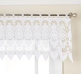 Lorraine Home Fashions 01106-V-00001 Medallion Tailored Window Curtain Valance, 48" x 16", White