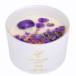 LIA CHAHLA LONDON Luxury Crystal Candles Gifts for women – Scented Lavender Candle with Amethyst Crystals – Aromatherapy Stress Relief - Anti Anxiety (Lavender/Amethyst, 6 OZ)