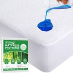 Waterproof Mattress Protector, Bamboo Terry Ultra Soft and Absorbent Mattress Protector Baby Crib Sheet Waterproof, Toddler Mattress Pad Cover