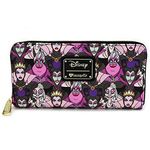 Loungefly Disney Villains Floral Allover Print ZIp Around Wallet