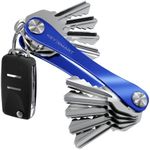 KeySmart - Compact Key Holder and Keychain Organizer - Smart and Lightweight Key Holder with Loop Piece Included Idea (up to 14 Keys, Blue)