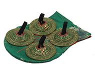 DharmaObjects Belly Dancing OM Namah Pro Finger Zills or Cymbals (Green)