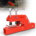 2024 New Upgraded Tractor Clamp on Trailer Hitch Receiver, Tractor Bucket Hitch Non-Slip 2" Ball Mount Adapter for Tractor Bucket Kubota Deere Bobcat, Bucket Trailer Hitch Attachment(Red)