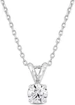 IGI Certified Lab Grown Diamond Solitaire Pendant Necklace For Women - 1/2 to 3 CT - Yellow Gold, White Gold or Platinum - D Color - VVS2 Clarity - 18in Chain (Necklace - Platinum - 3/4CTTW)