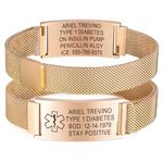 Personalised Medical Alert Bracelet for Women - Customised Adjustable Medical ID Emergency SOS Bracelet for Women's, Free Engraved Stainless Medic Alert Bracelets for Blood Thinner Diabetics Epilepsy