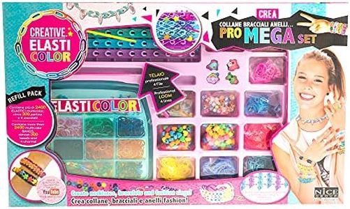 Elasticolor Halloween New – Nuovo PRO Mega Set per Creare collane, bracciali, Anelli con Telaio Professionale per Elastici, Perline e ciondoli-Nice Group, 03002, Multicolore