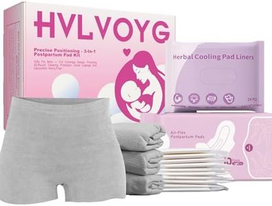 HVLVOYG 3-ln-1 Postpartum Pad Kit, 15 Pcs Postpartum Essentials, Postpartum Recovery Care, New Mom Gifts, Labor Delivery Mom Care Kit, Postpartum Pads, Disposable Underwear, Cooling Pad Liners
