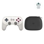 8Bitdo Pro 2 Wireless Bluetooth Controller with Travel Case, Hall Effect Joystick Update, Retro Gamepad for Switch, PC, Android, and Steam Deck & Apple (G Classic Edition)