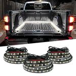 4WDKING White Bed Light Strip for Truck, 3PCS 60 inch Triple Row LED Strip with App and Remote Control,270 LEDs Neon Accent Lights,IP68 Waterproof,Extension Cable for Pickup Truck Camper RV SUV Boat