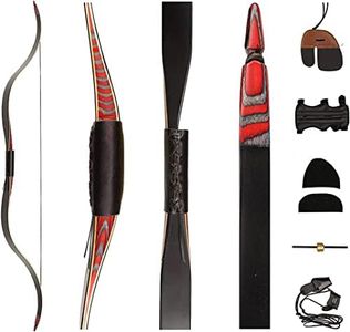 PMZ Recurve Bow Set, Professional Archery Hunting Bow, 58'' Longbow Traditional Bow Kit More Ideal for Archery Enthusiasts and Hunters (Right Hand, 45lbs)