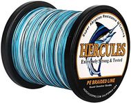 Hercules Super Strong 1000M 1094 Yards Braided Fishing Line 80 LB Test for Saltwater Freshwater PE Braid Fish Lines 4 Strands - Blue Camo, 80LB (36.3KG), 0.48MM