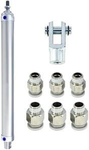 Sydien 1Pc Air Cylinder 32mm Bore 300mm Stroke Dual Acting Single Piston with Y Connector and 4Pcs Pneumatic Cylinder Quick Fitting (MAL32X300)