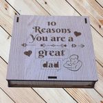 StarLaser 20 Reasons Why I Need You Message Box Gift For Anniversary Birthday And Loveable Person Mdf Wood (Dad Love) Beige