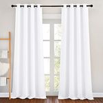 NICETOWN White Room Darkening Draperies and Curtains - Home Fashion Energy Saving Grommet Top Room Darkening Drape Panels for Bedroom (Set of 2, 46 by 90 Inch, White)