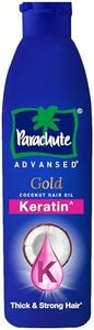 Parachute Advansed Gold Keratin Coconut Hair Oil | Thick & Smooth Hair| No Paraben or Silicone | 300ml
