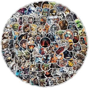 Adesivi star wars 100 pezzi di adesivi per cartoni animati per bottiglie d'acqua, bagagli, bici, auto, adesivi carini per feste per adolescenti e adulti