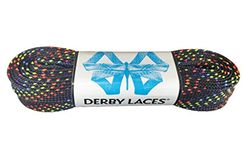 Derby Laces Rainbow 72 Inch Waxed Skate Lace for Roller Derby, Hockey and Ice Skates, and Boots