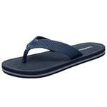 Harssidanzar Flip-Flops with Toe Post,Men's Slippers,Casual,Surf Slippers,Beach Slippers,Bathing,Summer Anti-slip Wear-resistant Flip-flops,Sandals HM001UK,Navy,Size 10.5