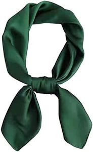 pure color square scarf head scarf neckerchief for Women 27 by 27 Inch (green)