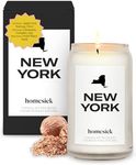 Homesick Scented Candles for Home (New York) - 13.75 oz Long-Lasting Soy Wax Jar Candle for Women & Men for All Occasions, 60-80 Hours Burn Time - Notes of Nutmeg, Cinnamon & Clove