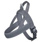 EXCELLENT ELITE SPANKER Padded Dog Harness No Pull Dog Harness Adjustable Nylon Small Dog Harness Walking Dog Harness for Small Medium Large Dogs(Grey,S)