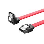 Etzin SATA III Cable,90 Degree Right-Angle 18-inch SATA III 6.0 Gbps 7pin Female to Female Data Cable with Locking Latch, Red(Pack-of-1 90degree)