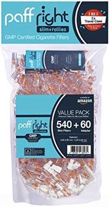 Paffright Slim 540, pour Tailles Rouler et Slim, 540 par Paquet, Filtre Cigarette Anti Goudron et Nicotine, Filtres à Cigarettes, Embout Cigarette Tabac, Filtre en Plastique, 5 mm - 6 mm
