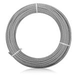 5/32" Stainless Steel Cable, 100FT Wire Rope, 316L Marine Grade Stainless Steel Deck Aircraft Cable, 7×7 Strand Core Heavy Duty Indoor Outdoor Stair Railing, Porch Railing, String Lights, Clothesline