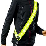 NordicFlows LED Reflective Sash, Rechargeable Led Reflective Lighted Vest for Walking in The Dark, Night Dog Walking Gear, Fluorescent Yellow Reflector Vests, Reflective Running Gear for Dog Walking