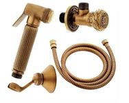 Aquieen Wall Mounted Antique Brass Health Faucet For Toilet Seat Shower Set for Pet Bath/Body Care/Toilet Antique Brass Health Faucet