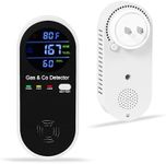 Combination Natural Gas Detector & Carbon Monoxide Detector, 4-in-1 Carbon Monoxide Alarm,Fahrenheit(°F) & Humidity,Propane,Methane,Gas Detector Alarm & CO Detector for Home,RV,Apartment