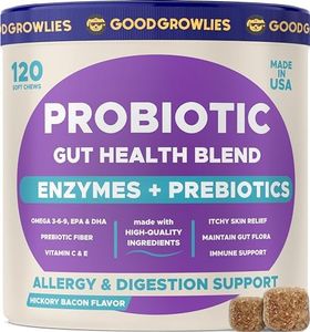 GOODGROWLIES Probiotics for Dogs Gut Health & Digestive Function Support - Probiotic Chews w Pumpkin & Omega - Upset Stomach & Gas Relief, Constipation, Canine Prebiotic Supplement