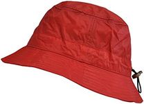 TOUTACOO,Adjustable Waterproof Bucket Rain Hat in Nylon Red