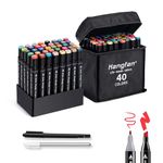 40 Colours Alcohol Markers,Art pens set for Artists（Beginners or Adults) colouring,Permanent Art Markers Perfect for Colouring,Highlighting,Anime and Manga Design