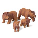 Terra by Battat – Brown Bear Family – Small Brown Bear Animal Figures for Kids 3-Years-Old & Up (4 Pc)