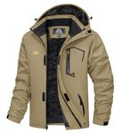 MAGCOMSEN Winter Coats for Men Waterproof Jackets for Men Windproof Jacket Sports Fleece Jacket Ski Jacket Men Snowboard Jacket Mens Parka Jacket Khaki