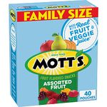 Mott's Fruit Flavored Snacks, Assorted Fruit, Halloween Candy Alternative, Pouches, 0.8 oz, 40 ct