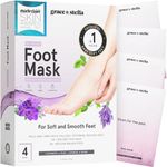 Award-Winning Foot Peeling Mask - Dr. Pedicure Foot Peel Masks (4 Pairs, Lavender) - Moisturizing Foot Masks That Remove Dead Skin, Exfoliating Foot Mask for Dry Cracked Feet, Feet Peeling Mask