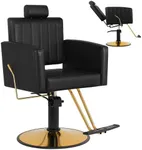 MIMWOW Black Salon Chair for Hair Stylist, Hair Styling Chair 360° Swivel, 90°-135° Reclining Barber Chair for Barbershop with Hydraulic Pump, Multi-Function Shampoo Chair Tattoo Chair Braiding Chair