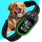 CANDYDOG Dog Bark Collar Rechargeable, Auto Barking Collar with 4 Modes Sound/Vibration/Electric Shock, Adjustable 5 Sensitivity Levels, IP67 Waterproof for Medium Large Dogs