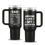 Dad Gifts for Dad from Daughter, Awesome Like My Daughter Stainless Steel Insulated Travel 40oz Tumbler Cup, Happy Father Birthday Gifts, Cool Gifts for New/Bonus/Step Dad Mug for Christmas